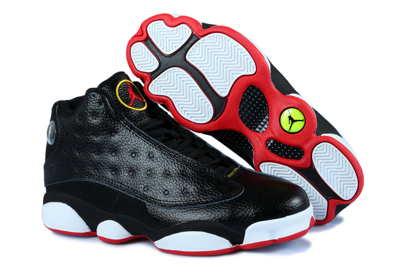 Air Jordan 13 Mens Shoes Black/White/Red Online